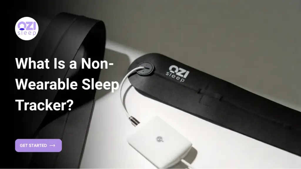 OZI Sleep non-wearable sleep tracker device with branding and “Get Started” call-to-action