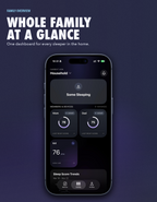 OZI Sleep app household dashboard — every family member's nightly sleep score on one screen