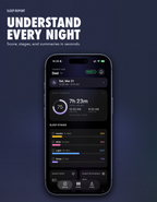OZI Sleep app sleep report showing sleep stages, score, total time, and stage-by-stage breakdown for the night